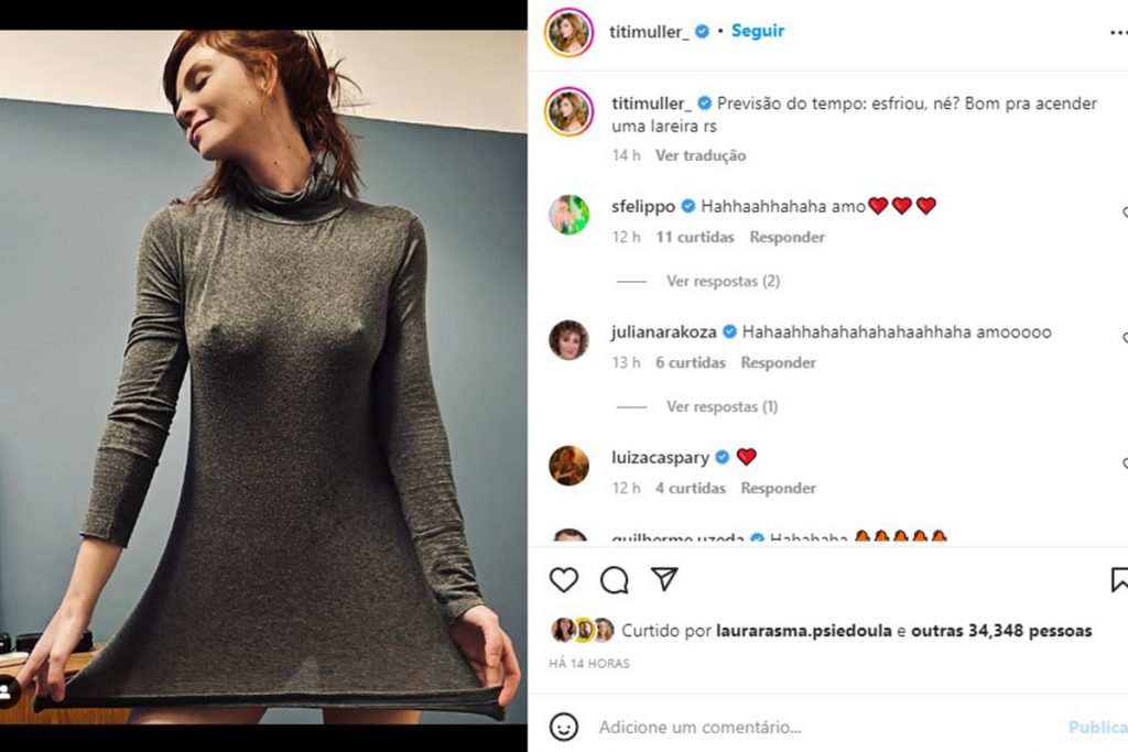 Titi Müller sensualiza nas redes sociais