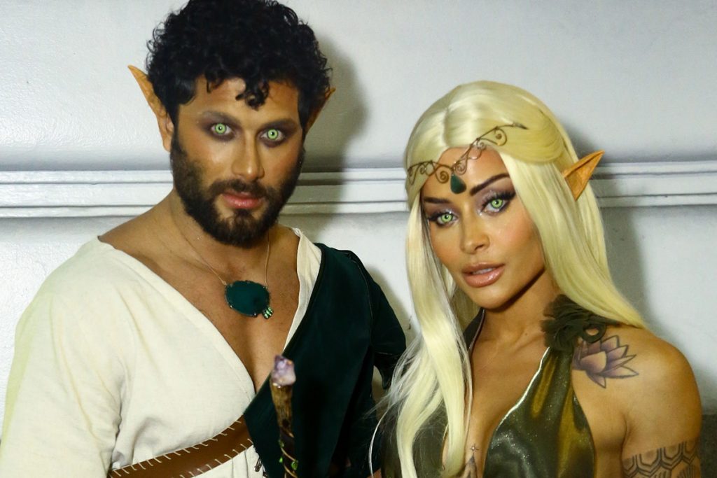 Jesus Luz e Aline Campos arrasaram na fantasia para festa de Halloween