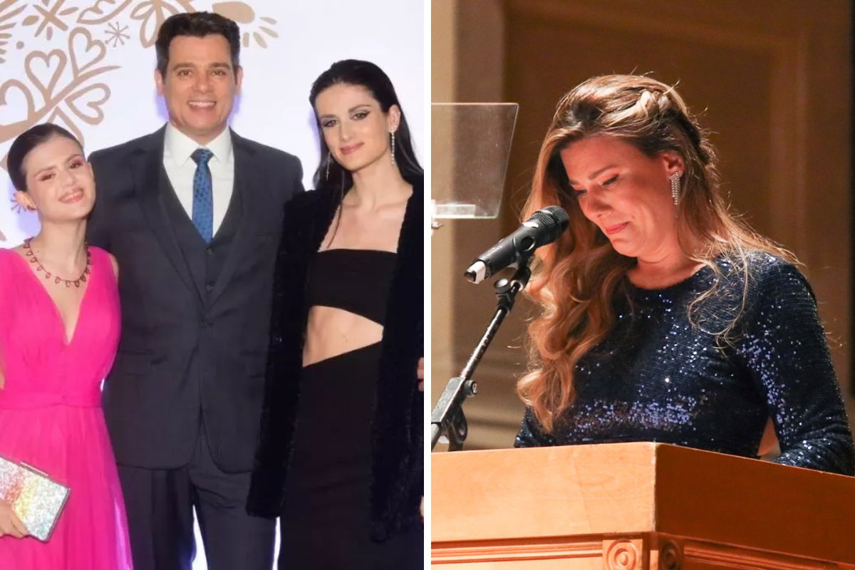 Celso Portiolli com as filhas e