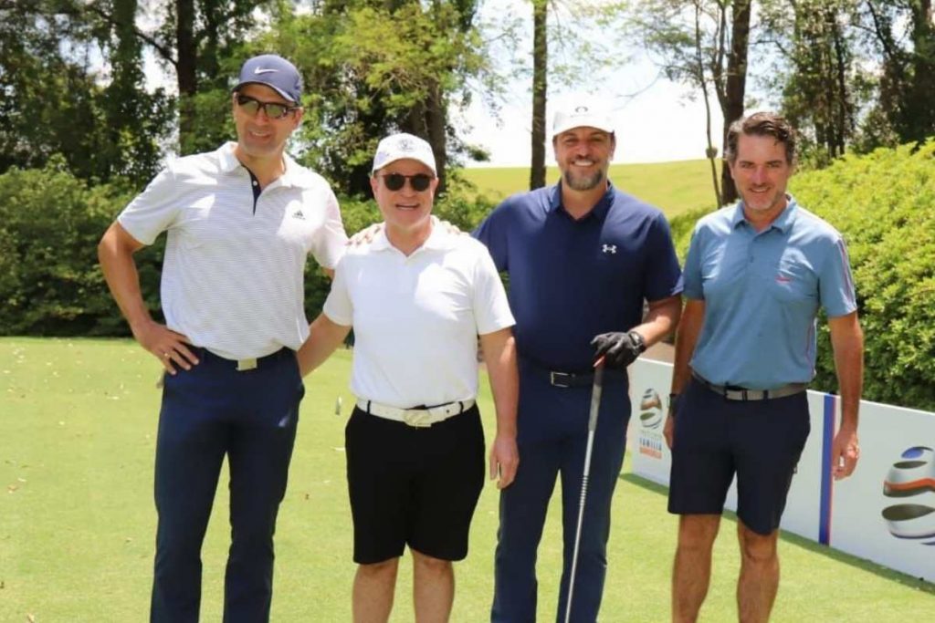Tadeu Schimdt, Rubens Barrichello, Rodrigo Lombardi e Fernando Mendes no Golfe do Bem
