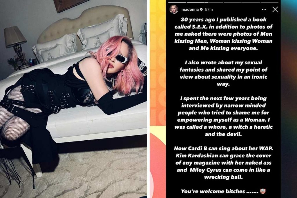 Madonna post sobre o livro Sex