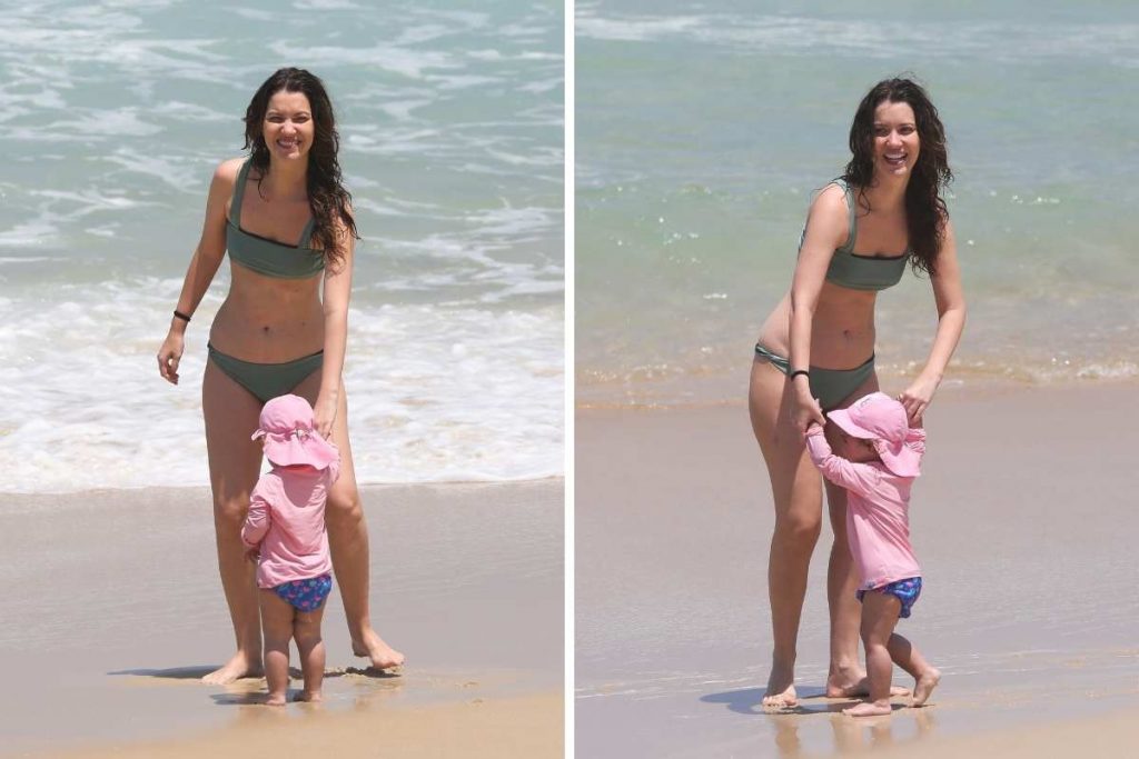Nathalia Dill curte dia de praia com a filha, Eva