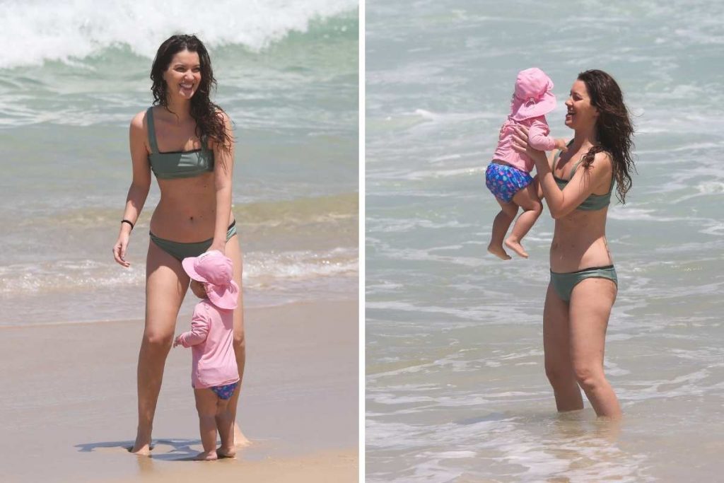 Nathalia Dill curte dia de praia com a filha, Eva