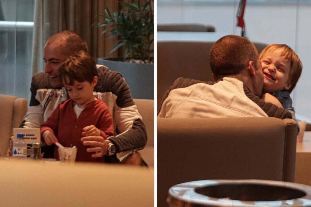 Thales Bretas curte passeio com os filhos em shopping no Rio de Janeiro