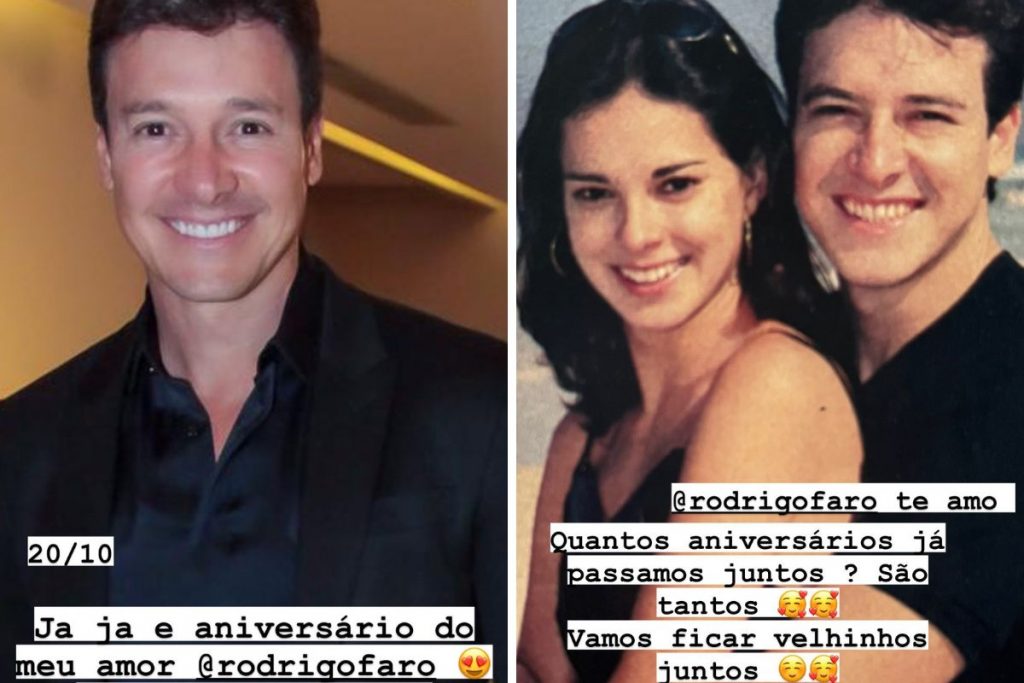 Vera Viel resgata clique antigo e parabeniza o marido Rodrigo Faro