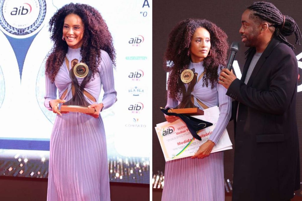 Lázaro Ramos e Taís Araujo recebem troféu por