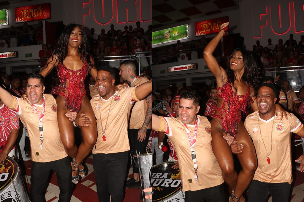 Erika Januza foi carregada no ensaio da Salgueiro