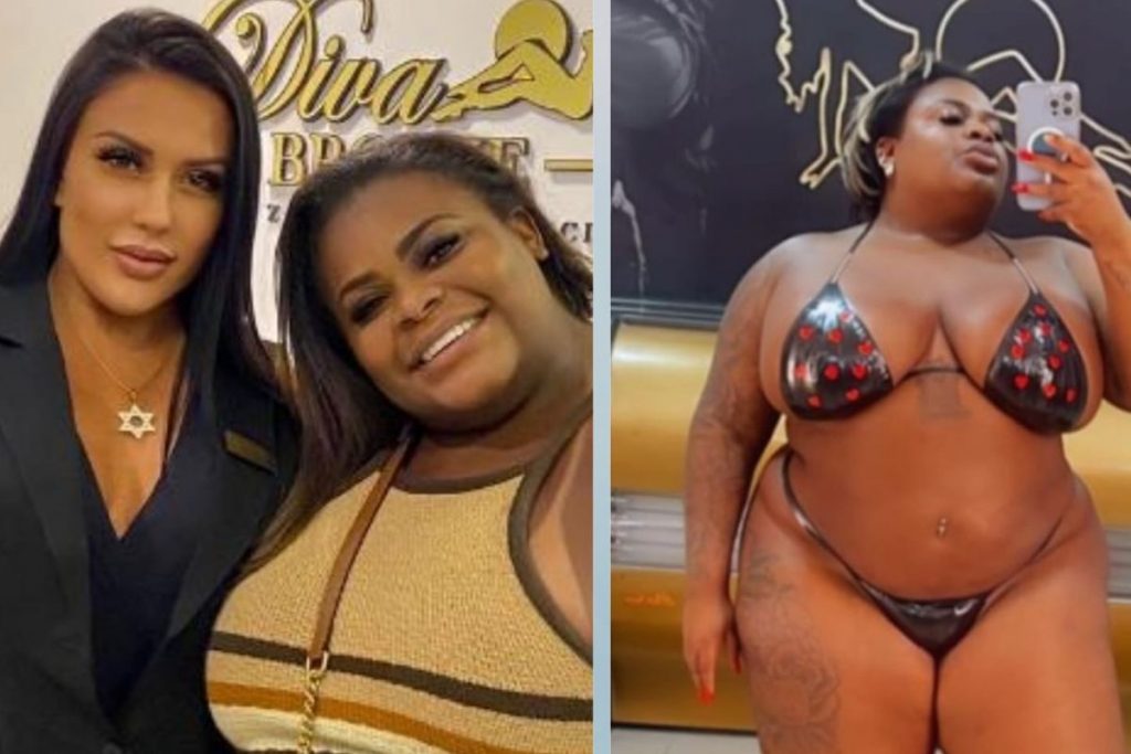 Jojo Todynho com a amiga, Tatty Castro, em clínica de bronzeamento