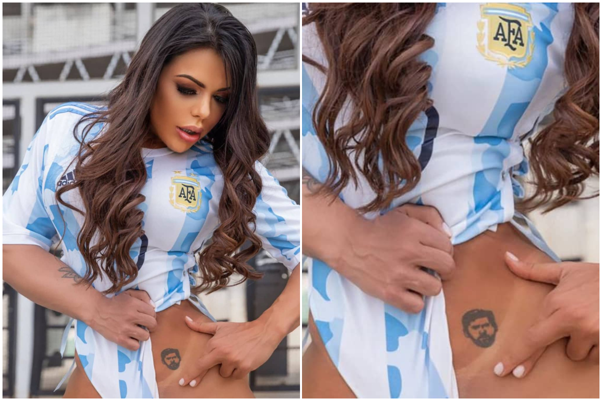 Miss Bumbum tatua Messi em área íntima: 'Homens falham na hora H'