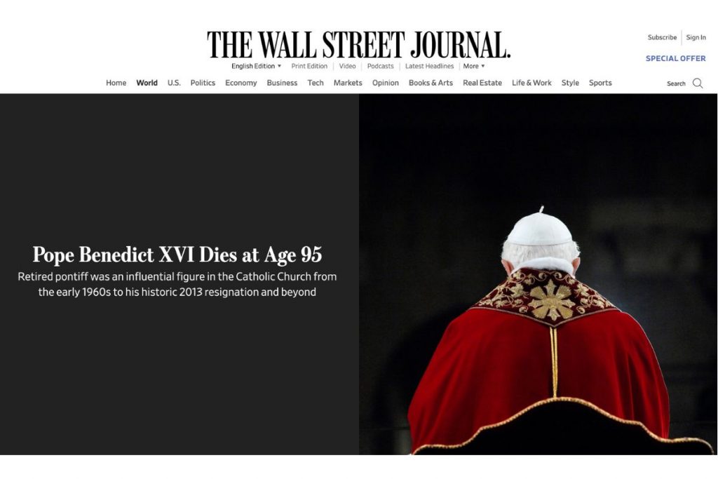 morte de Bento XVI repercute no mundo