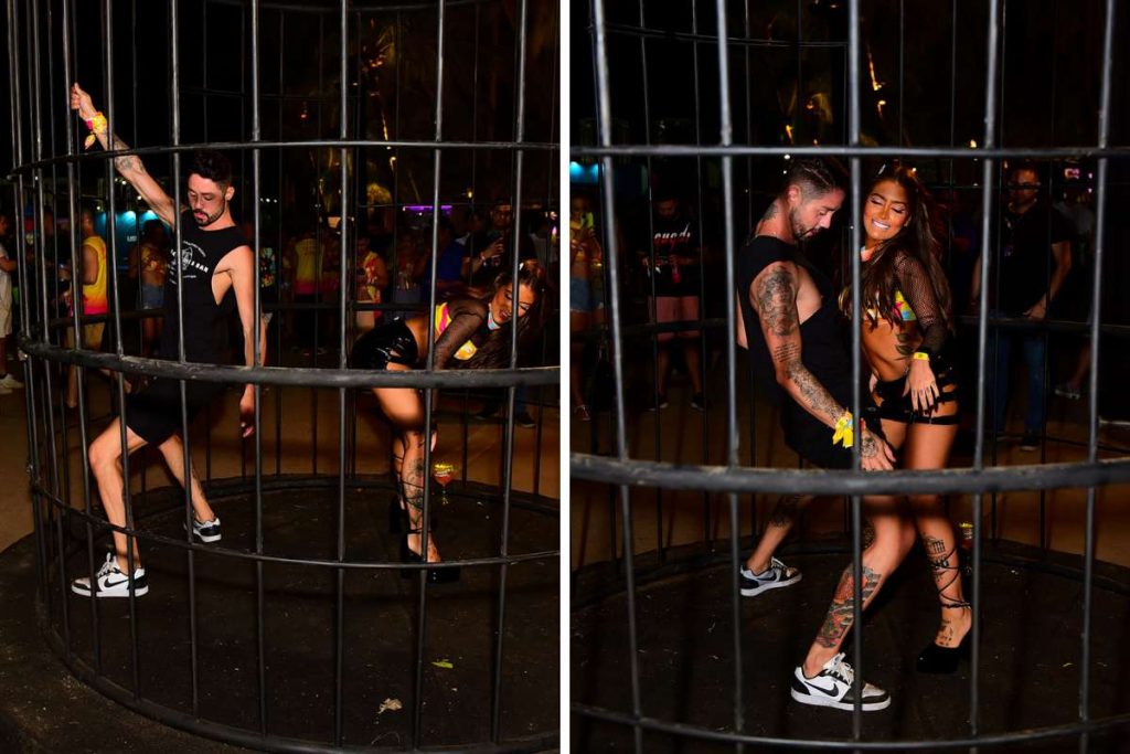 Rico Melquíades e Mirella na grade