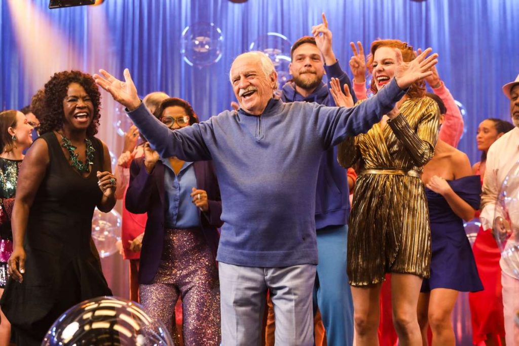 Ary Fontoura na gravação da campanha de fim de ano da Globo