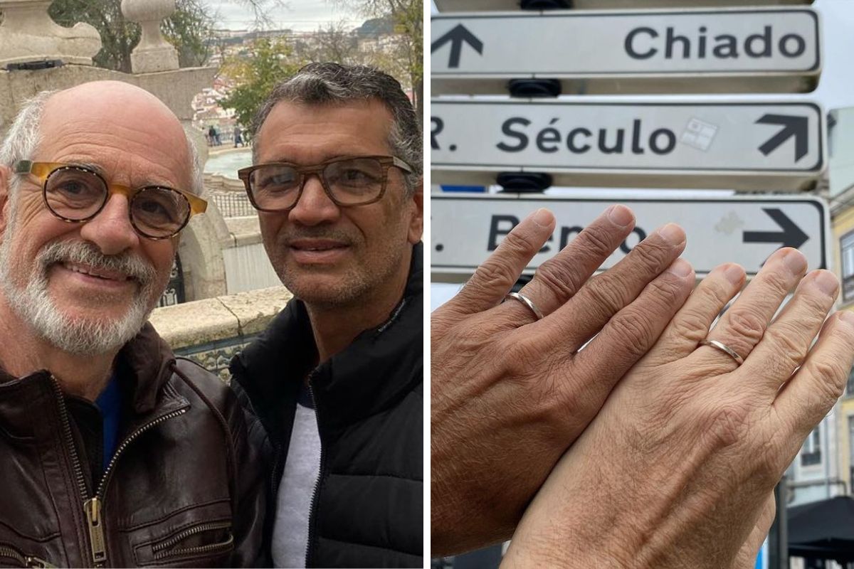 Marcos Caruso se casa com técnico de enfermagem em Portugal