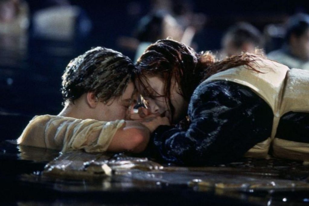 Cena da morte de Jack, em Titanic