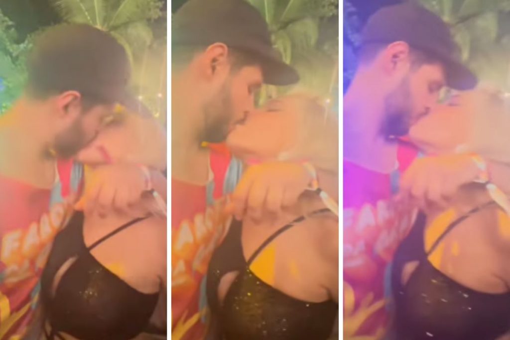 Karoline Lima beijando Rodrigo Mussi