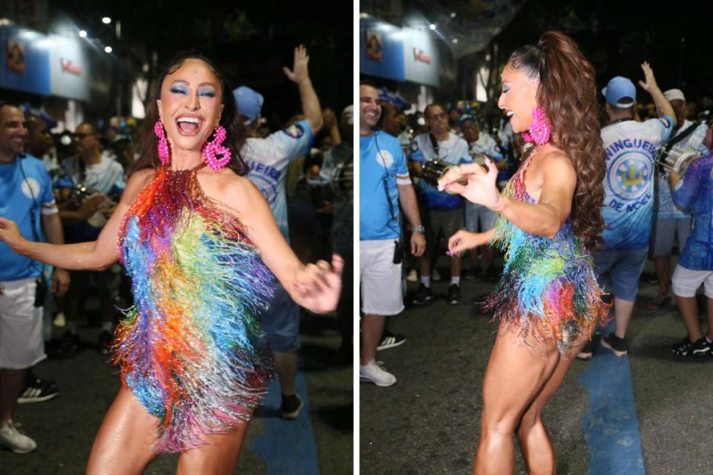 Sabrina Sato no ensaio de rua da Vila Isabel