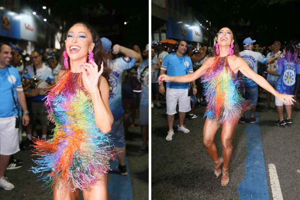 Sabrina Sato no ensaio de rua da Vila Isabel