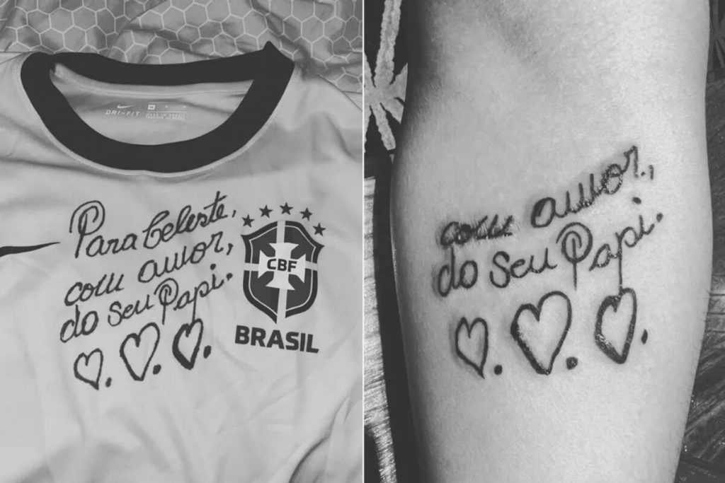 Tatuagem de Celeste filha de Pelé