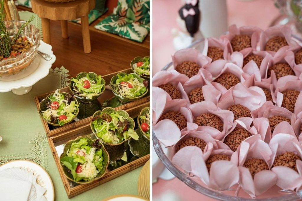 Cardápio da festa de batizado de Angelina