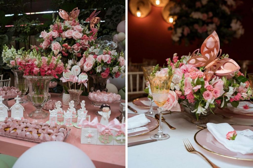 Decoração da festa de batizado de Angelina