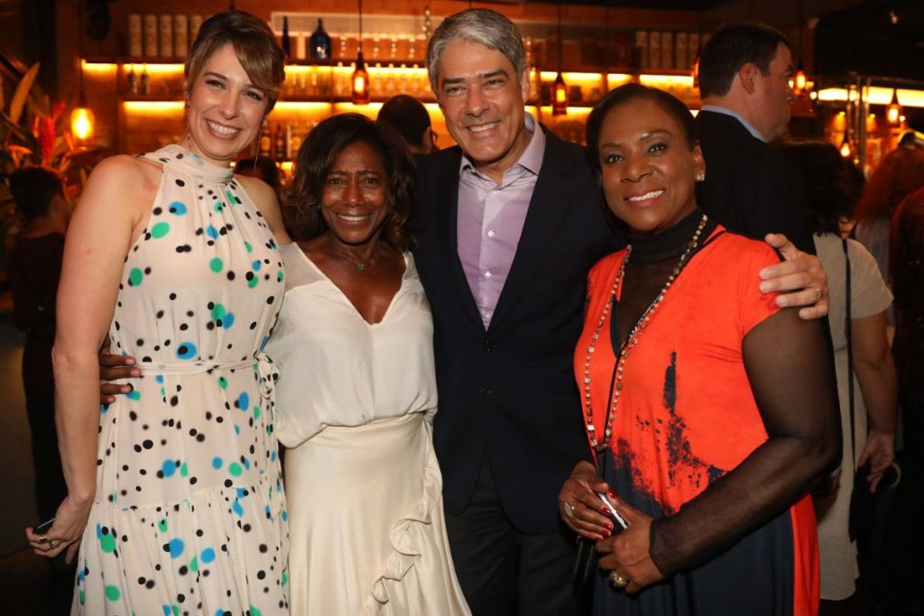 Glória Maria com Natasha Dantas, William Bonner