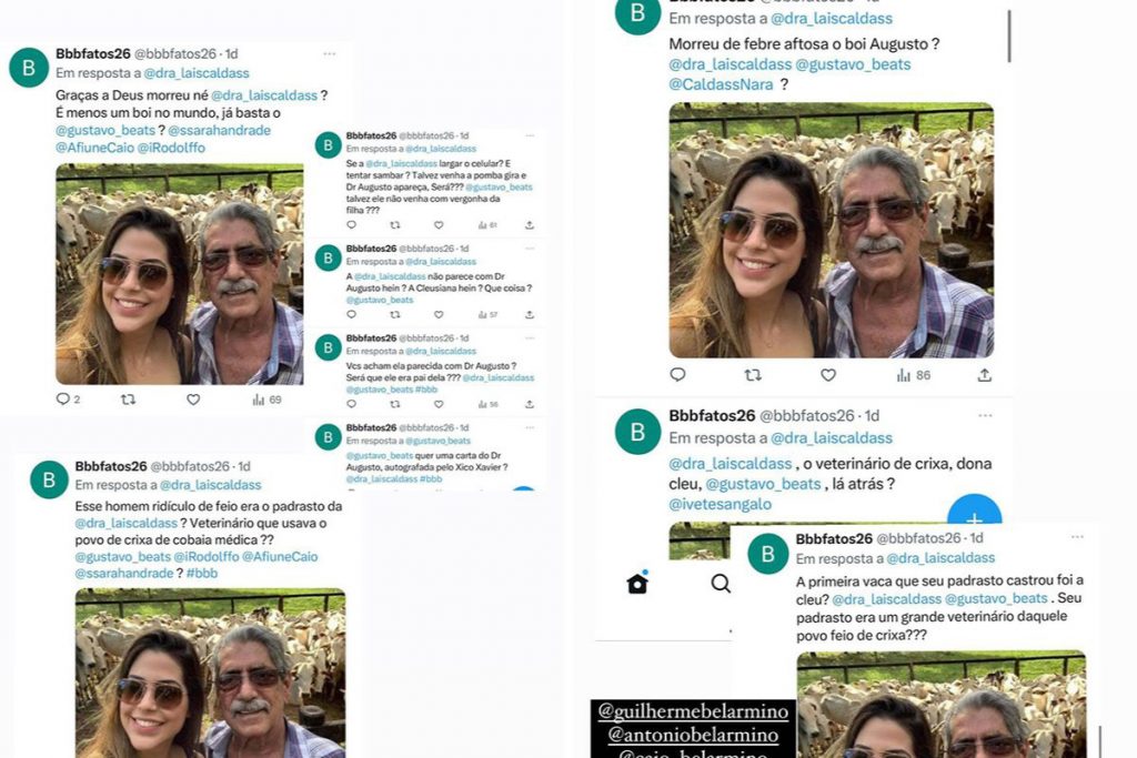 Laís Caldas mostrou mensagens maldosas que recebeu nas redes sociais