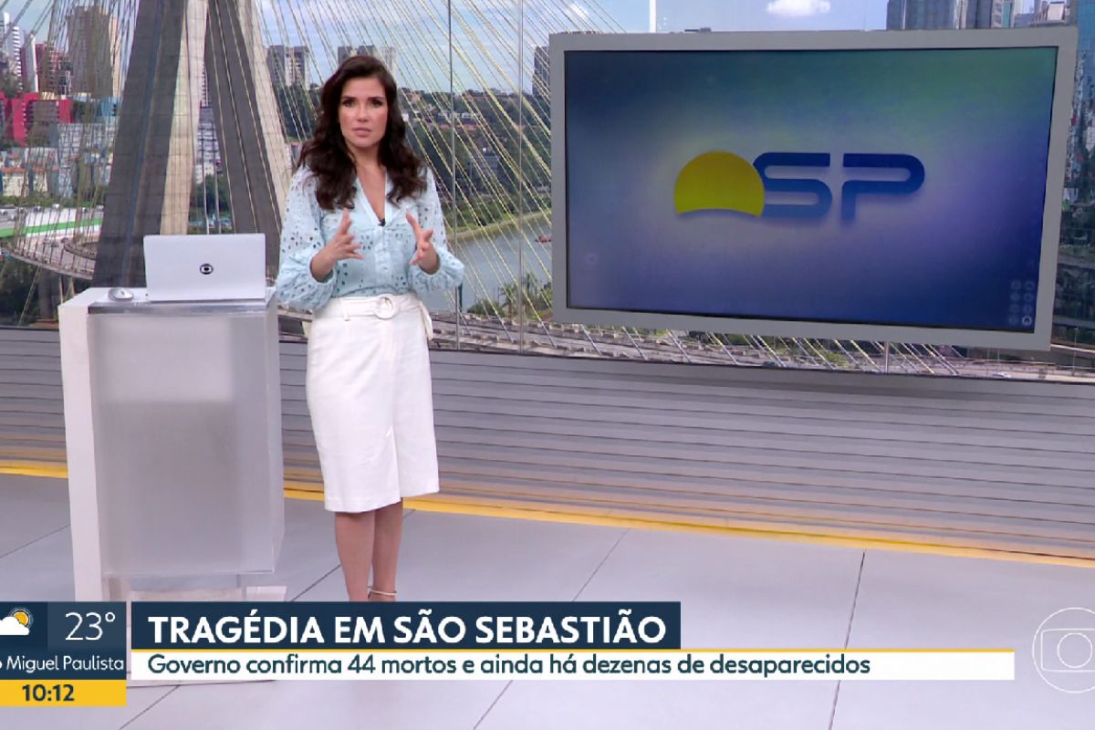 Sabina Simonato apresenta o Bom Dia São Paulo sobre tragédia das chuvas