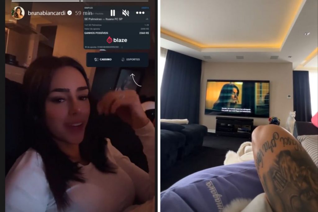 Bruna Biancardi com Neymar, recuperando de cirurgia