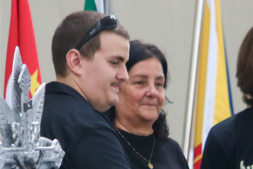 Adriana Toscano com um dos filhos de Canisso