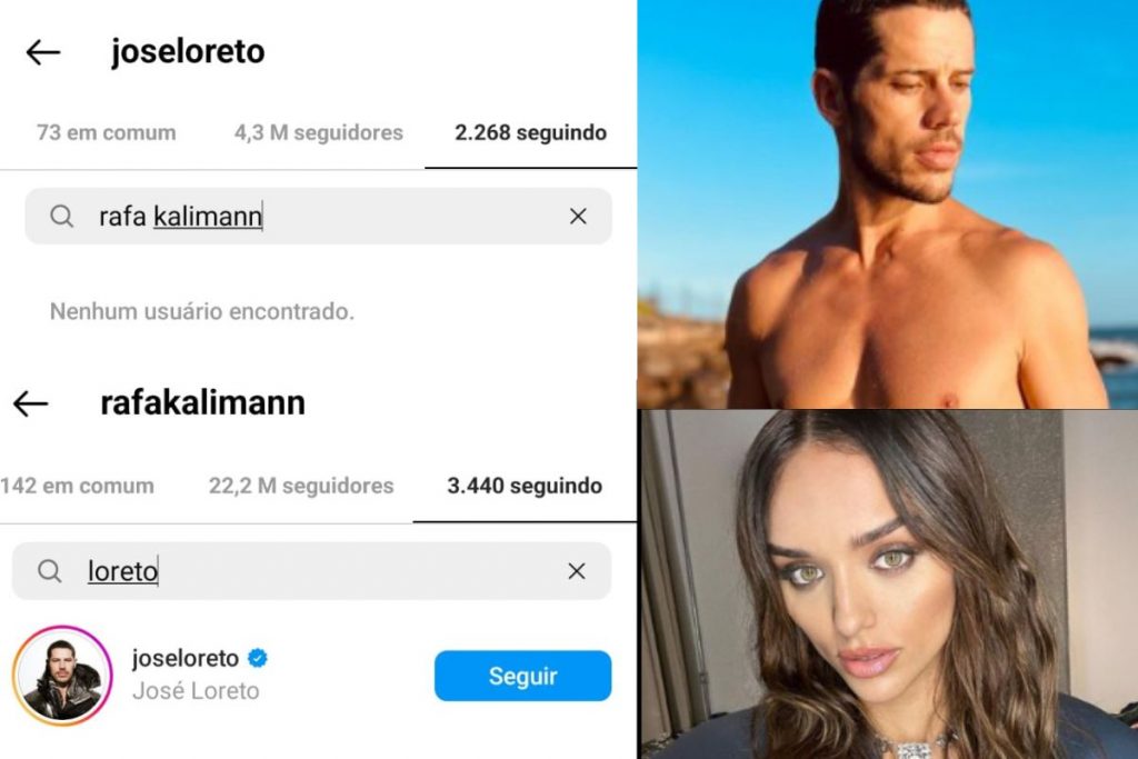 Redes sociais de José Loreto e Rafa Kalimann