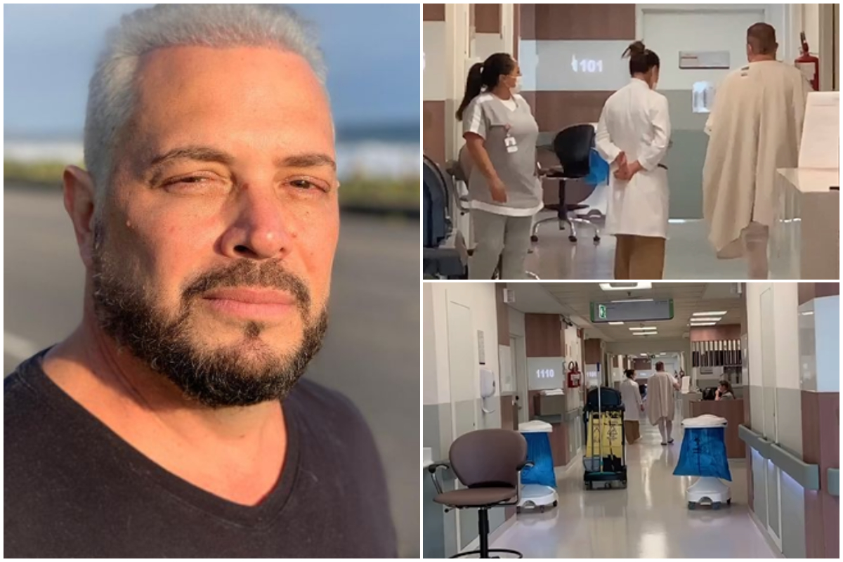 Conrado já caminha após cirurgia para a retirada de tumor no reto