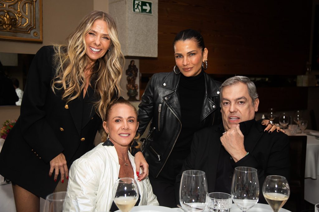 Adriane Galisteu e Marco Antônio de Biaggi contaram com a presença de Fernanda Motta e Hortência