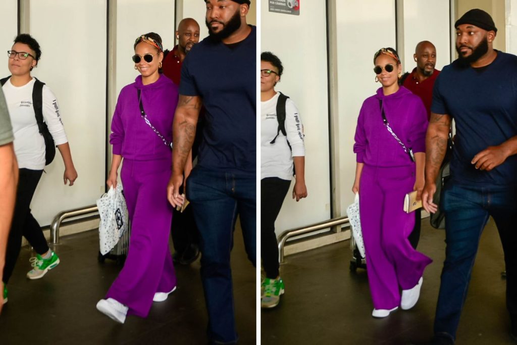 Alicia Keys no aeroporto do Rio de Janeiro