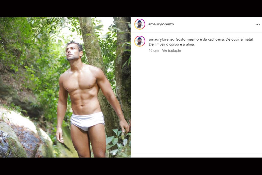 Amaury Lorenzo arrasa com fotos sem camisa nas redes sociais