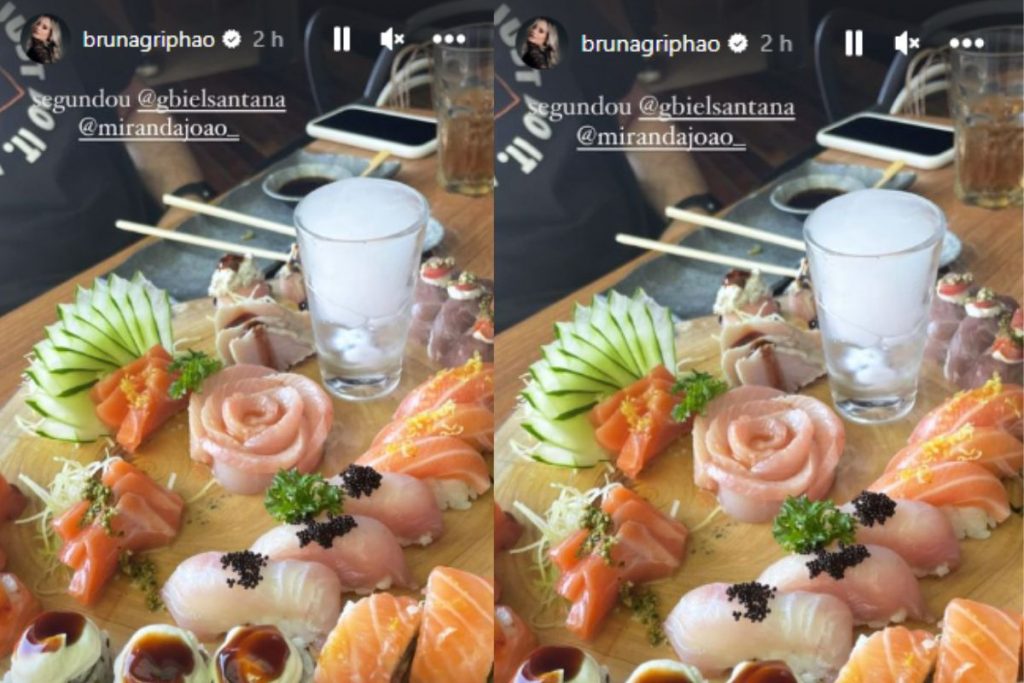 Bruna Griphao postou que almoçou com Gabriel Santana – Reprodução/Instagram