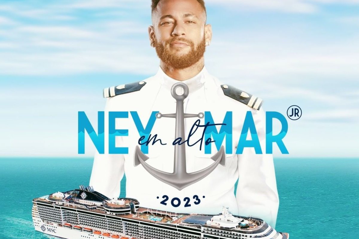 cartaz anunciando cruzeiro de neymar