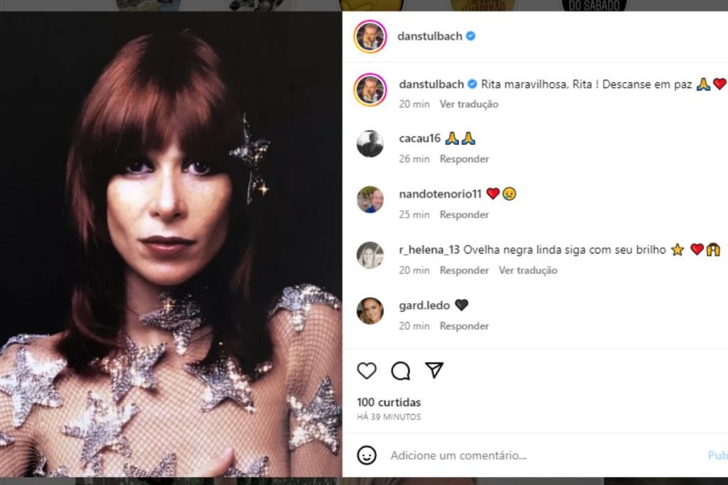 Dan Stulbach lamenta a morte de Rita Lee