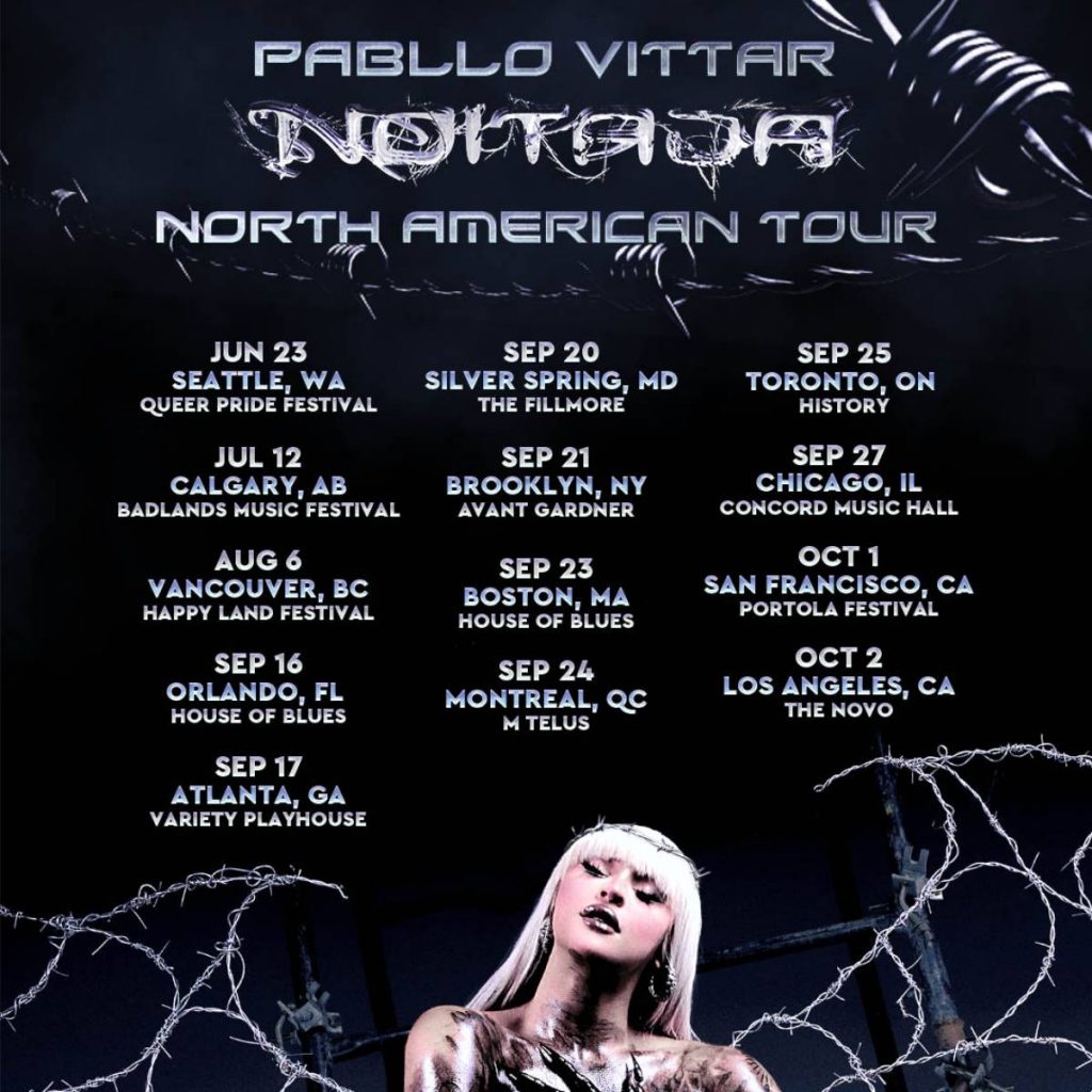 Datas da turnê do álbum "Noitada", de Pabllo Vittar, na América do Norte