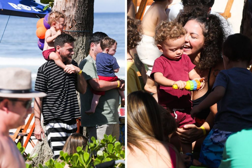 Emílio Dantas e família curtindo a Barra da Tijuca