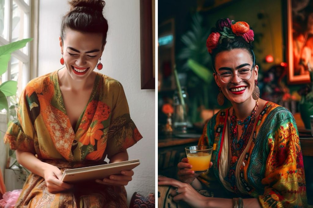 Personagem de Frida Kahlo criada com inteligência artificial