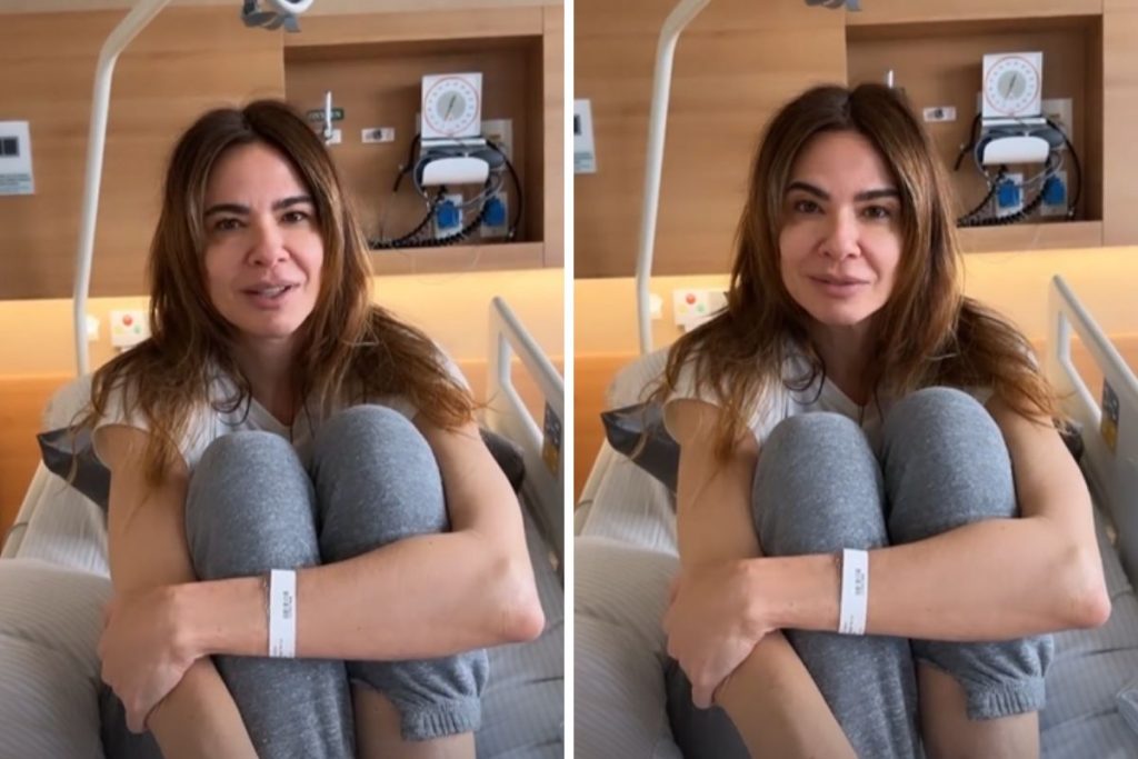 Luciana Gimenez manda recado, diretamente do hospital, sentada na cama