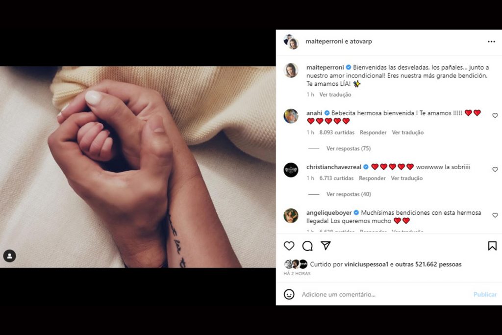 Maite Perroni confirma o nascimento da filha