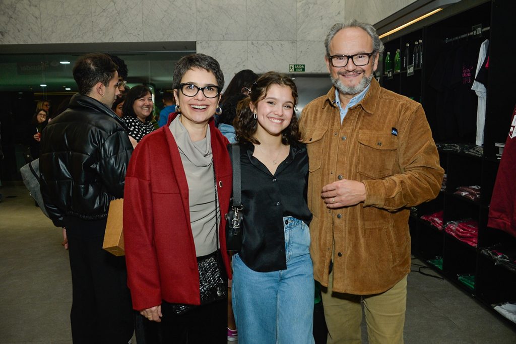 Sandra Annemberg com o marido Ernesto Paglia e a filha Elisa