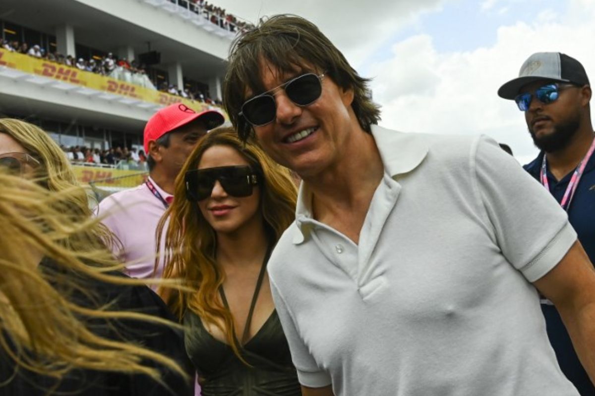 Tom Cruise e Shakira durante GP de Fórmula 1 em Miami