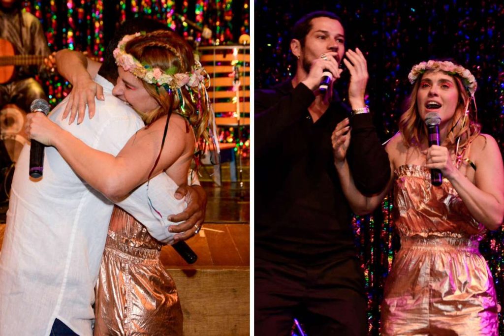 Carolina Dieckmann canta com Samuel de Assis e José Loreto