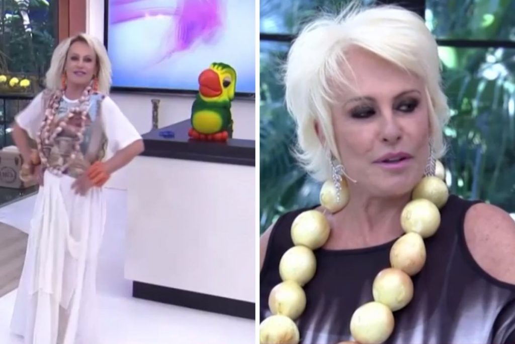 Ana Maria Braga com colar de cebola e alho