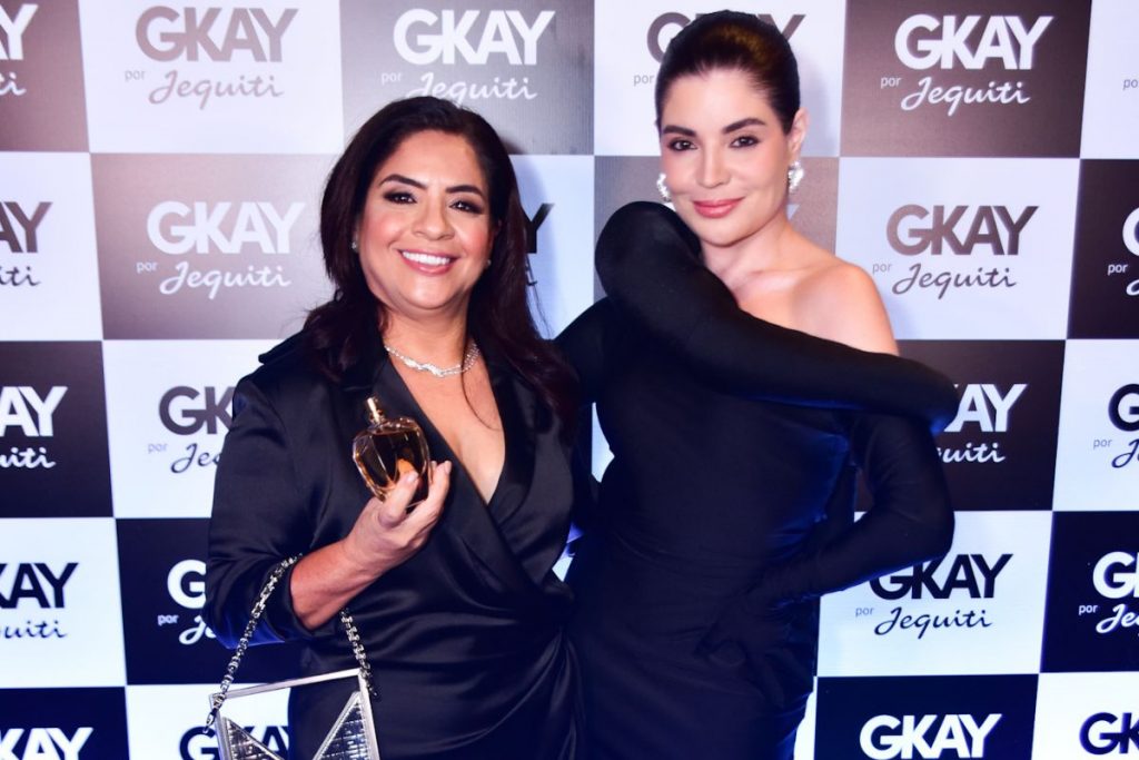 Gake with his mother at a perfume launch