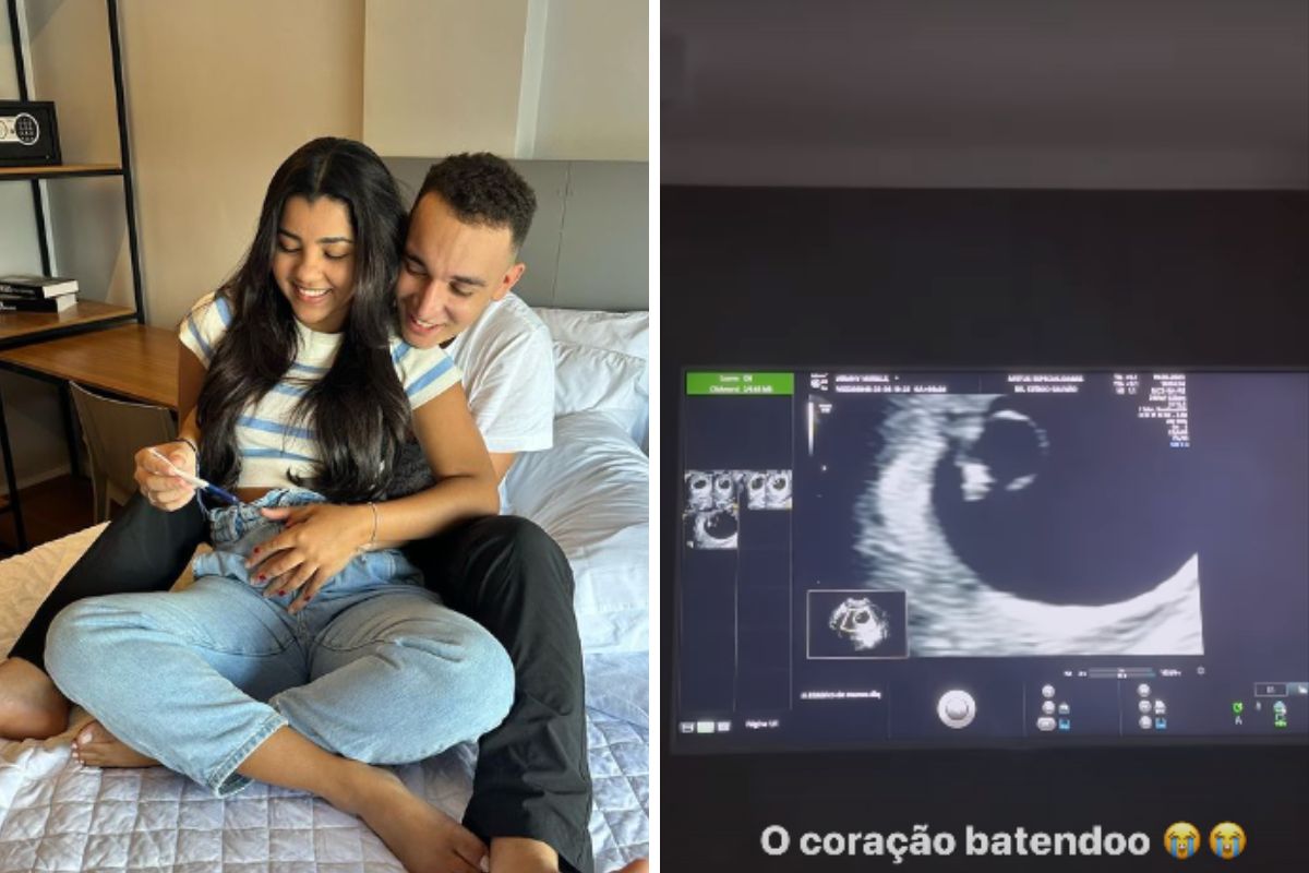 João Gomes e Ary Mirelli em primeiro ultrassom do filho