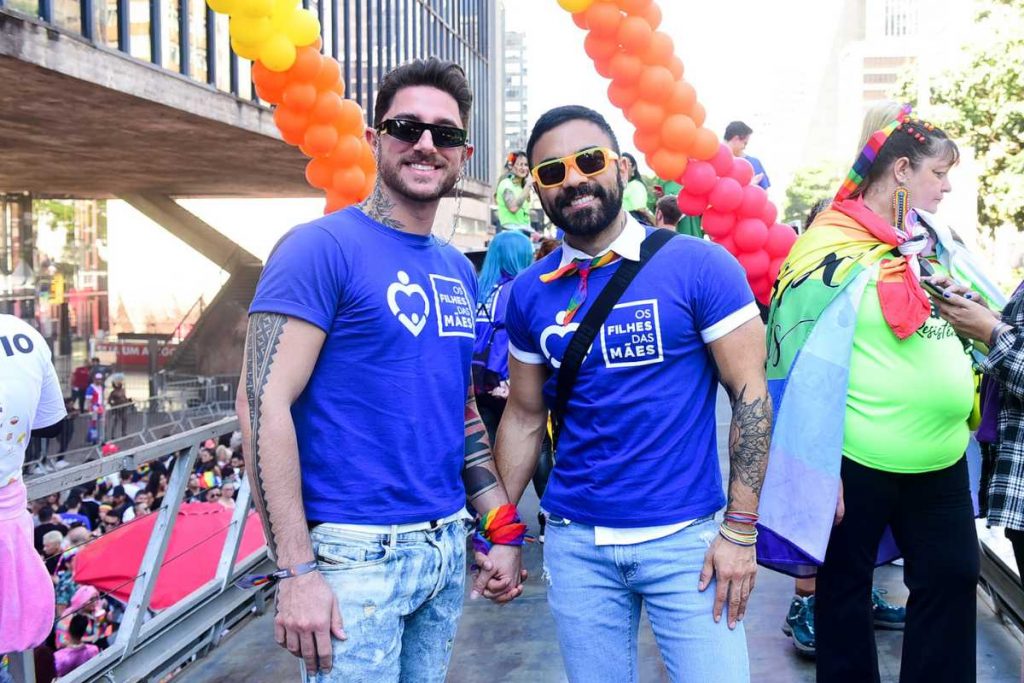 Mauro Sousa e Rafael Piccin curtindo a 27ª Parada Lgbt+