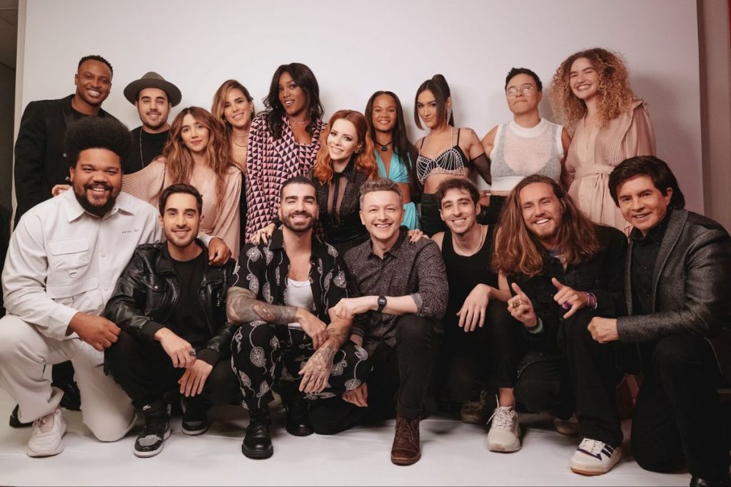Sandy e artistas que colaboraram para o álbum 
